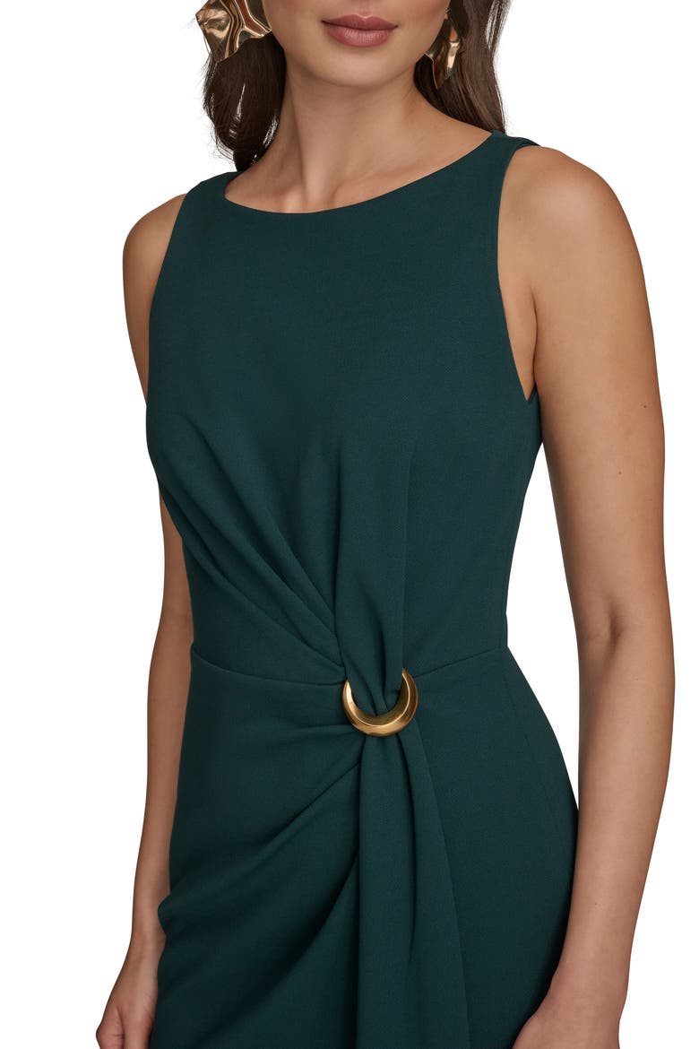 Ruched Crepe Sheath Dress, Alternate, color, HUDSON