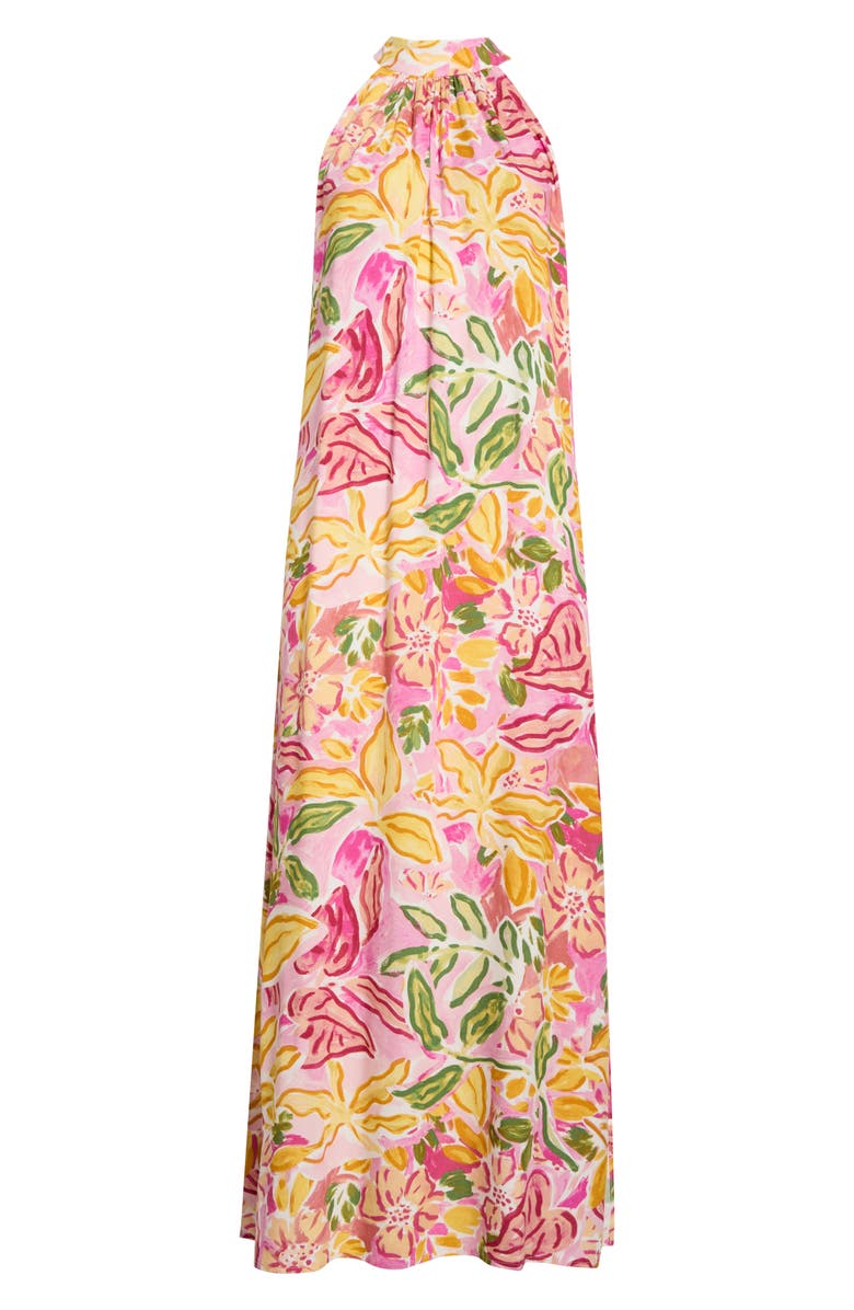 Vince Camuto Floral Challis Maxi Dress, Alternate, color, Plush Pink