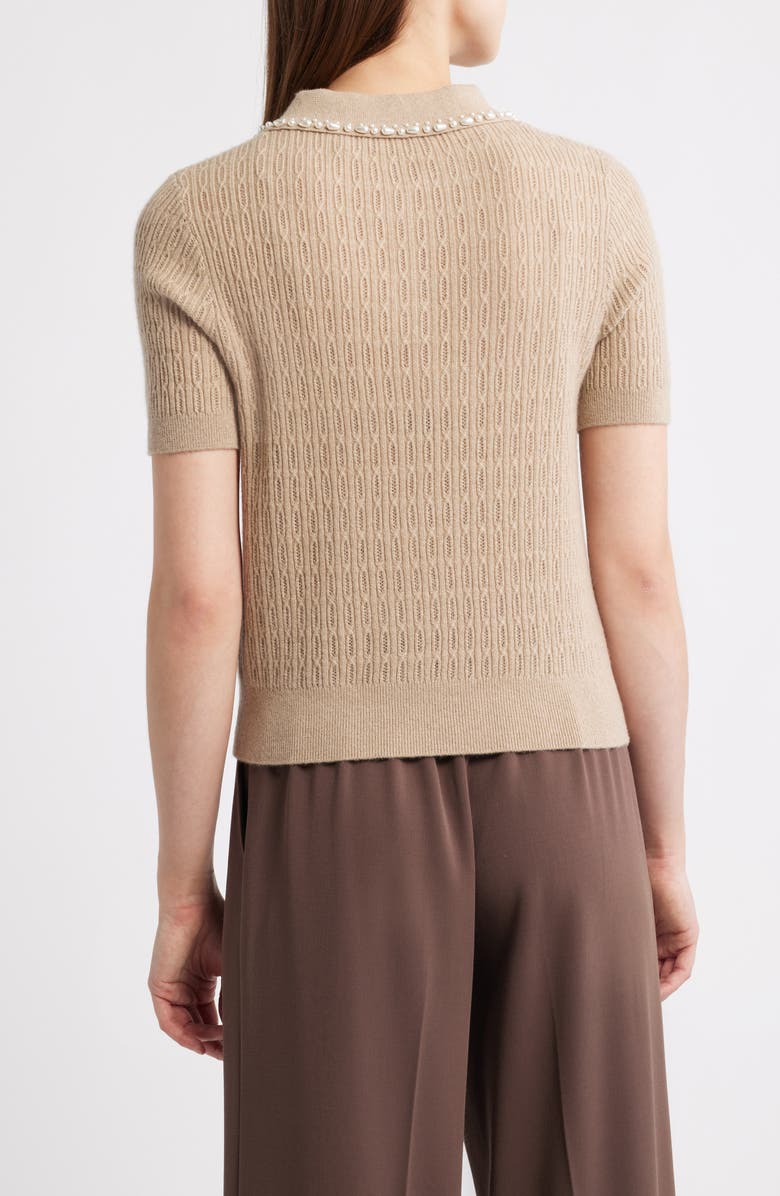 Elie Tahari The Stevie Cashmere Polo Sweater, Alternate, color, Camel Crown Beige