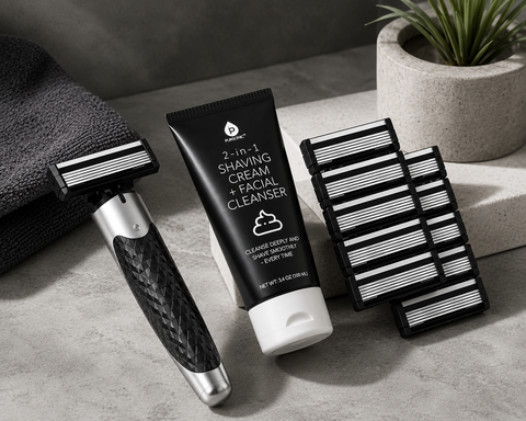 Premium Men’s Shaving Kit with Alloy Metal Handle