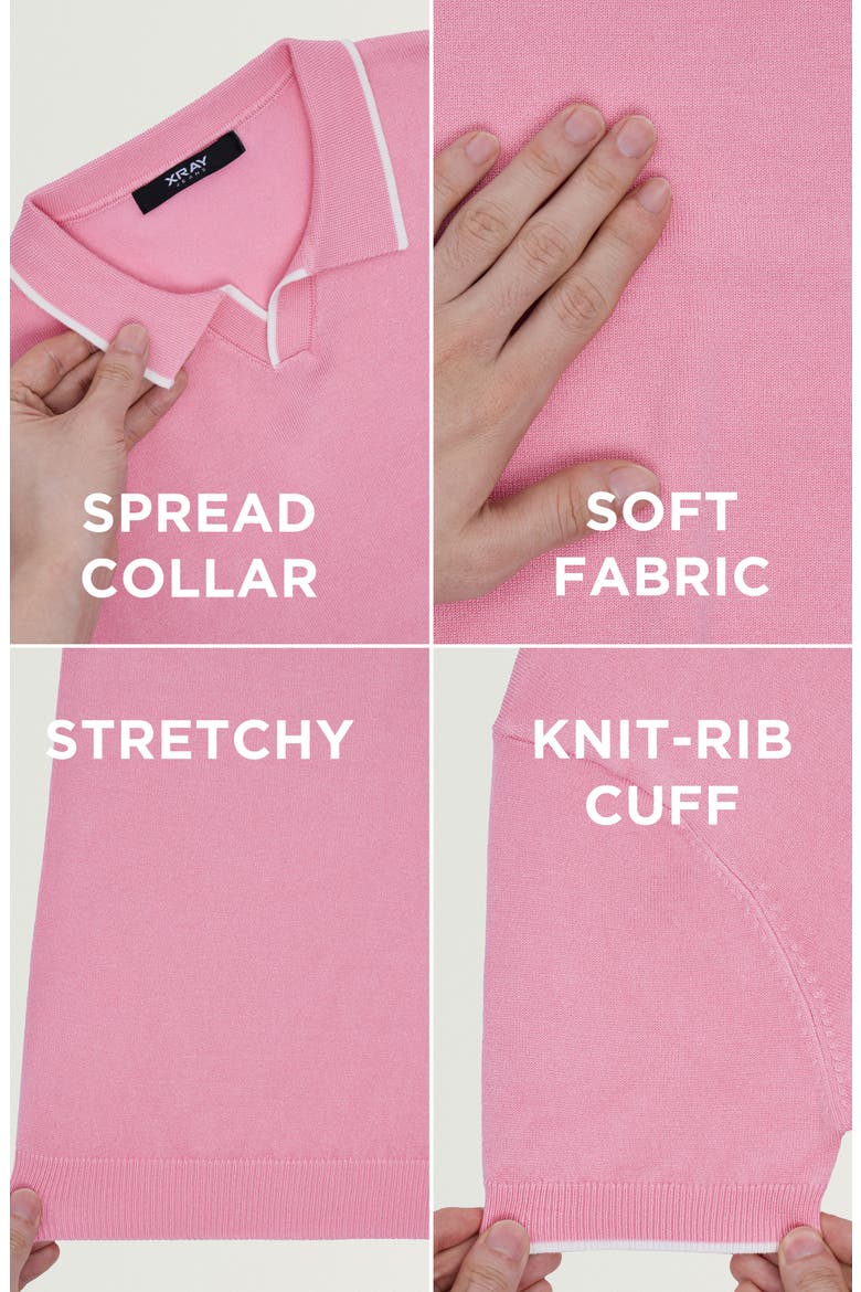Kids' Johnny Collar Polo Sweater, Alternate, color, PINK