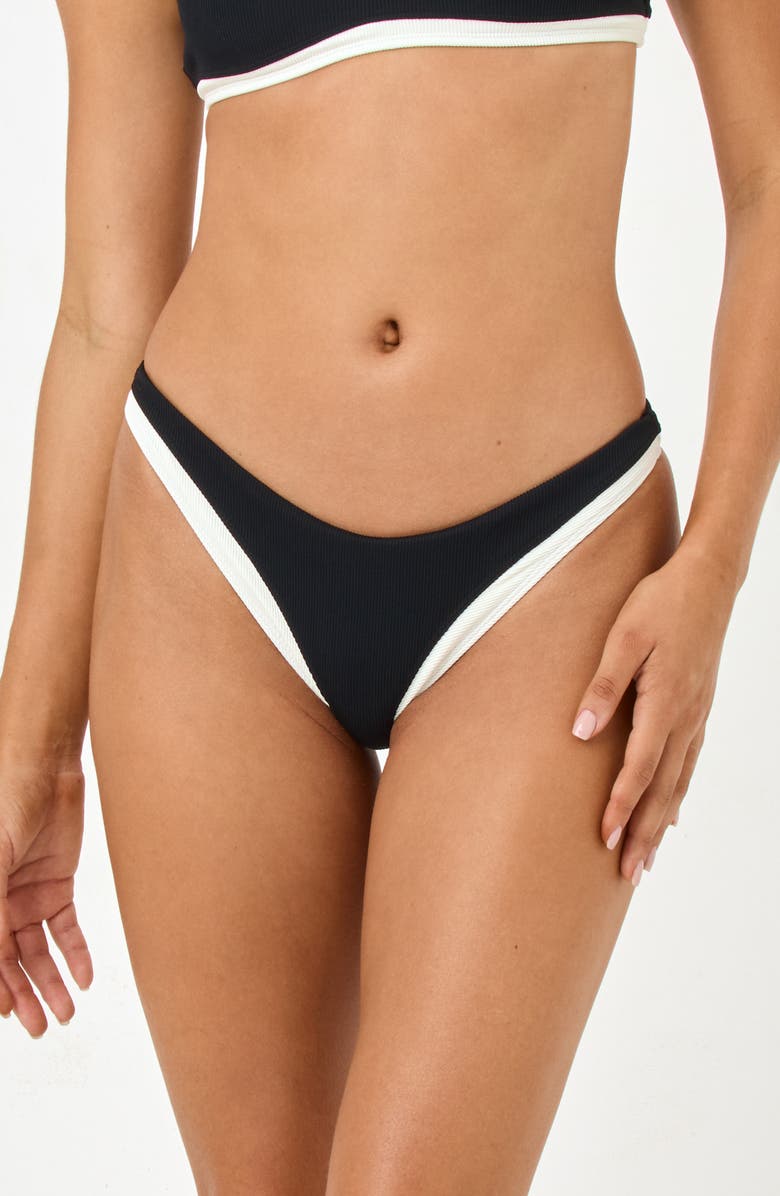 LSPACE Alex Bitsy Bikini Bottoms, Main, color, Black/ Cream
