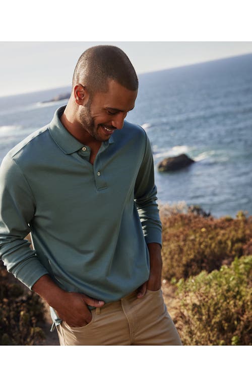 Lands' End Long Sleeve Cotton Supima Polo Shirt In Green