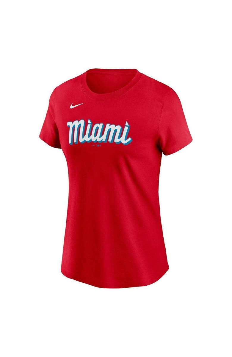 Nike Women's Nike Red Miami Marlins City Connect Wordmark T-Shirt, Alternate, color,