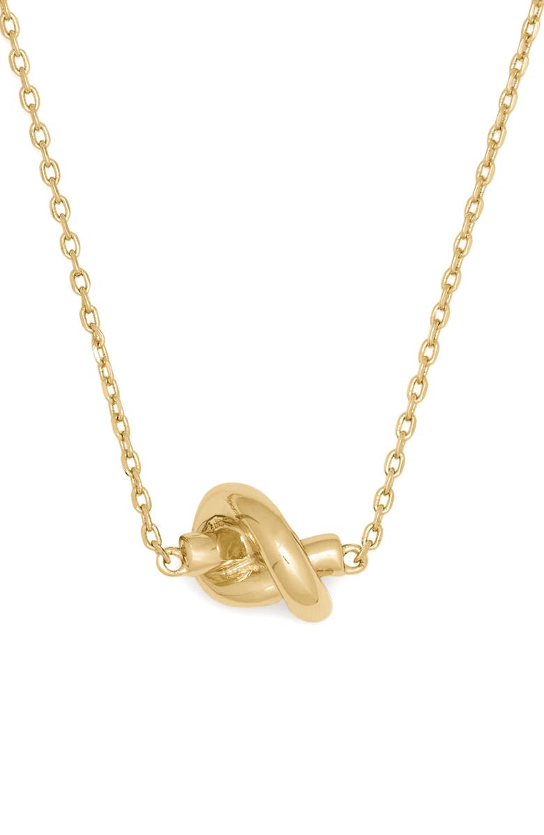 Kate Spade New York sailor's knot mini pendant necklace, Main, color, Gold
