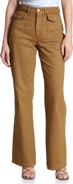 Avec Les Filles Patch Pocket Flare Jeans