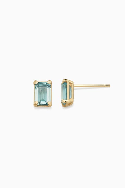 14K Gold Date Me Birthstone Stud Earrings
