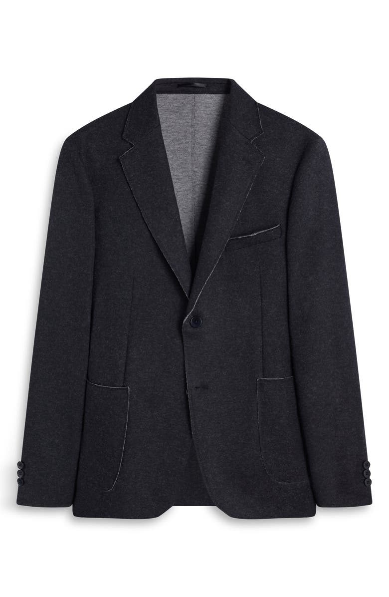 Bugatchi Wool Blend Laser Cut Blazer, Alternate, color, Anthracite