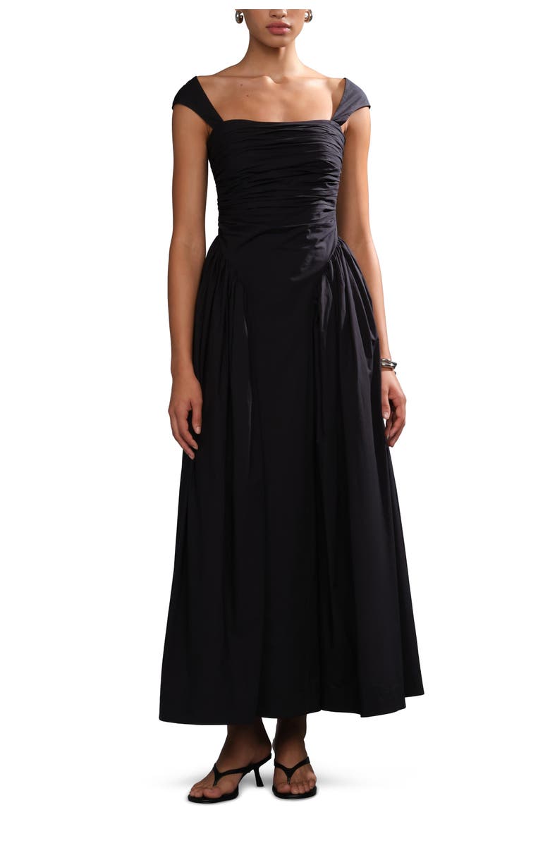 AMUR Galilea ruched dress, Alternate, color, Black