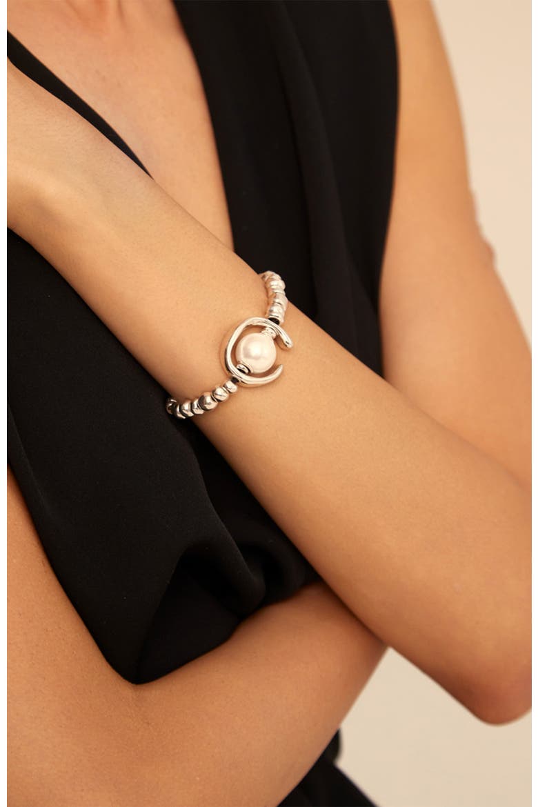 Luna Pearl Bracelet, Alternate, color, Silver