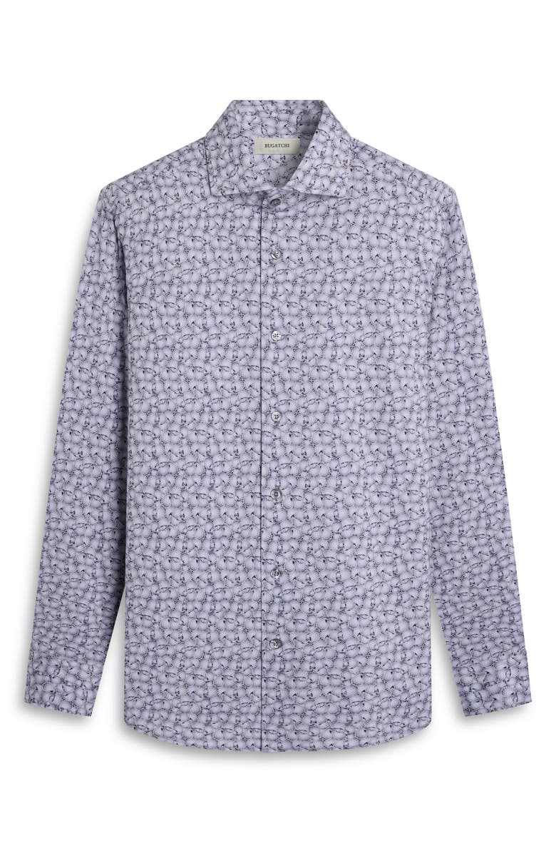 Bugatchi Devon OoohCotton<sup>®</sup> Paisley Button-Up Shirt, Alternate, color, Platinum