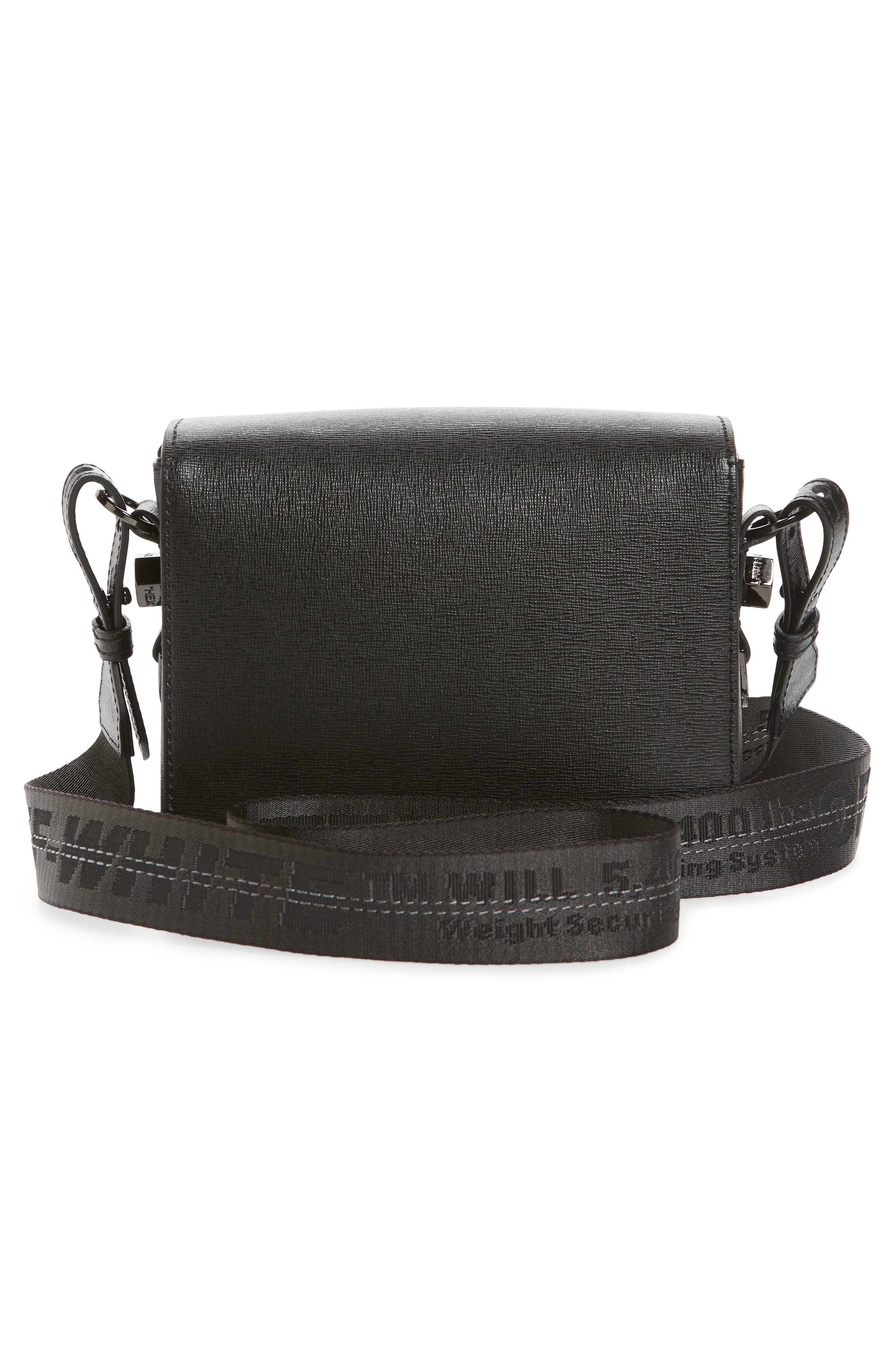 Off-White Diagonal Stripe Mini Flap Bag, Alternate, color, 