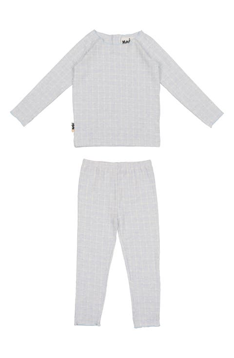 Box Pattern Stretch Cotton Top & Pants Set (Baby)