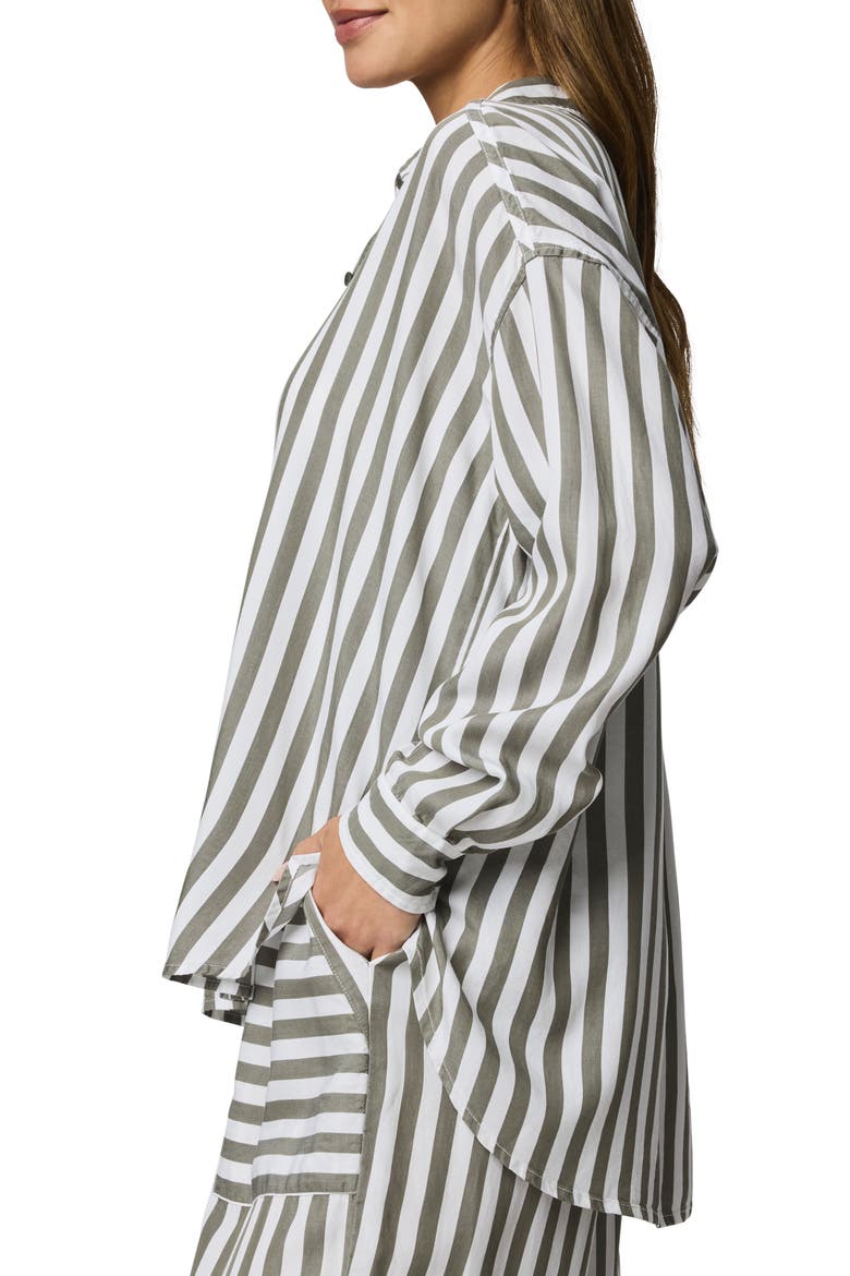 Ella Stripe Button-Up Shirt, Alternate, color, SOFT GREEN/ WHITE