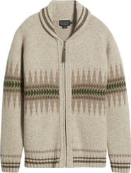 Pendleton Sawtooth Buck Lambswool Blend Zip Cardigan