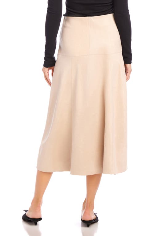 Fifteen Twenty Blythe Faux Suede Midi Skirt In Almond In Neutral