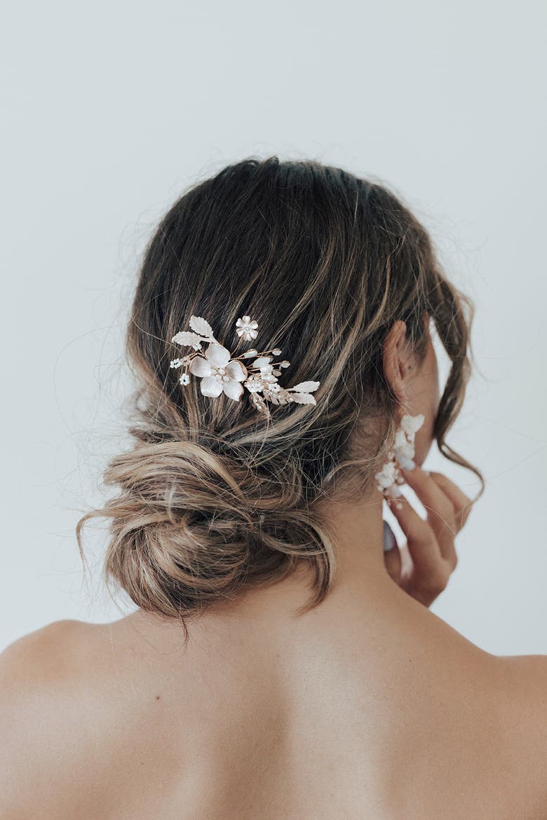 Juniper Bridal Comb, Alternate, color, Gold