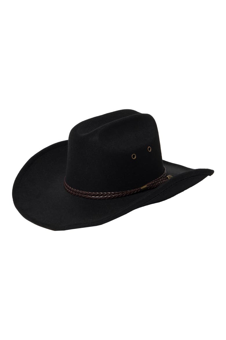 Cattleman's Crease Fedora, Main, color, BLACK