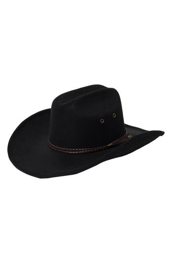 San Diego Hat Cattleman's Crease Fedora In Black