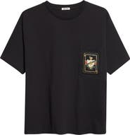 Bode Bullion Card Embroidered Cotton Pocket T-Shirt