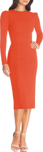 chinese dress ladies Nadia Long Sleeve Deep V Plunge Dress