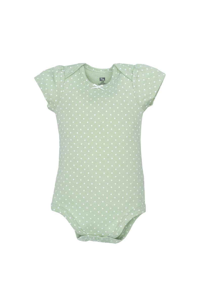 Hudson Baby 5Pk of Gentle Cotton One-Pieces, Alternate, color, Eucalyptus