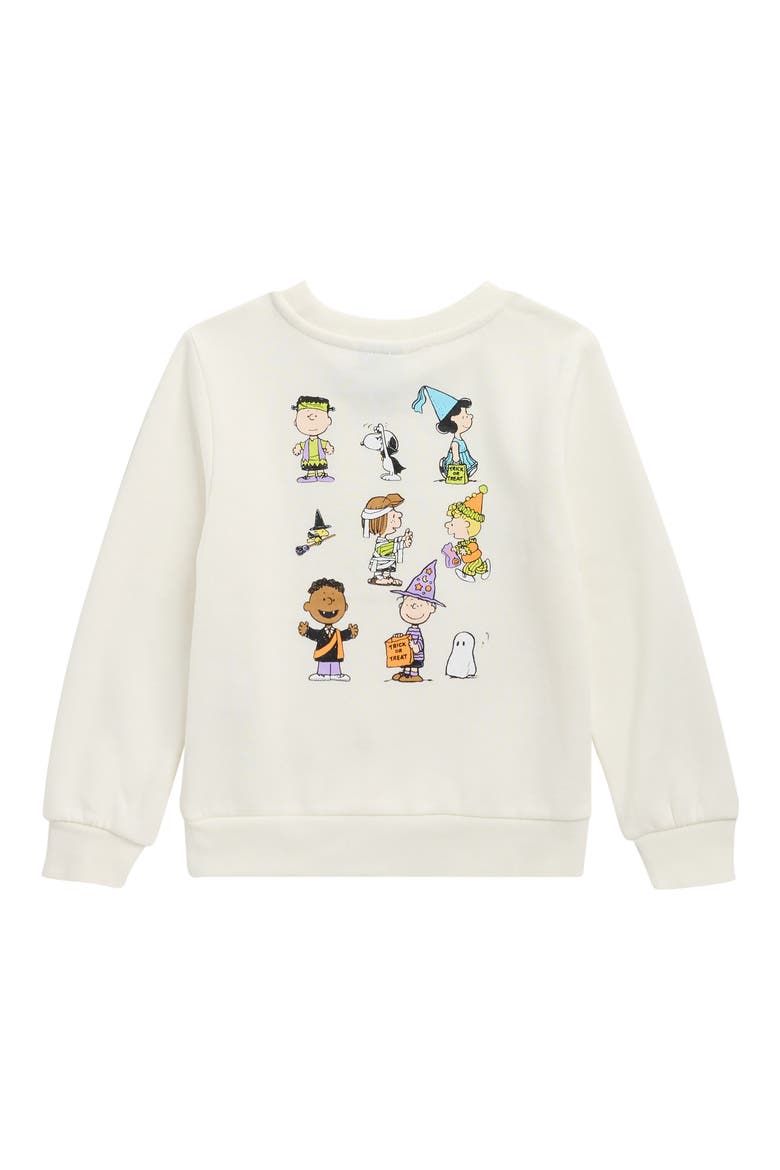 Kids' Graphic Print Sweatshirt, Alternate, color, IVORY SPOOKY PEANUTS