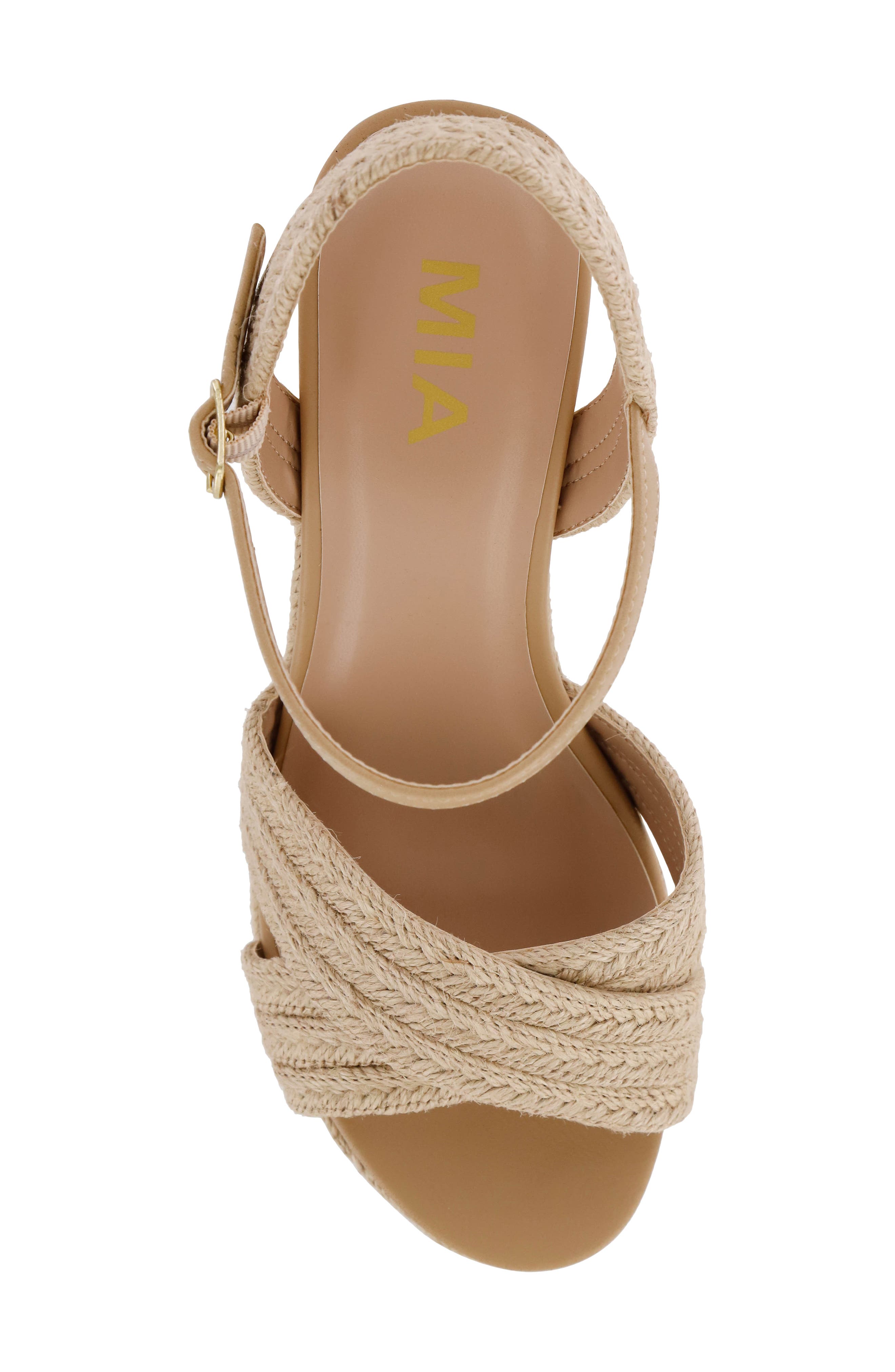 MIA Alouette Wedge Espadrille Sandal, Alternate, color, Natural Jute