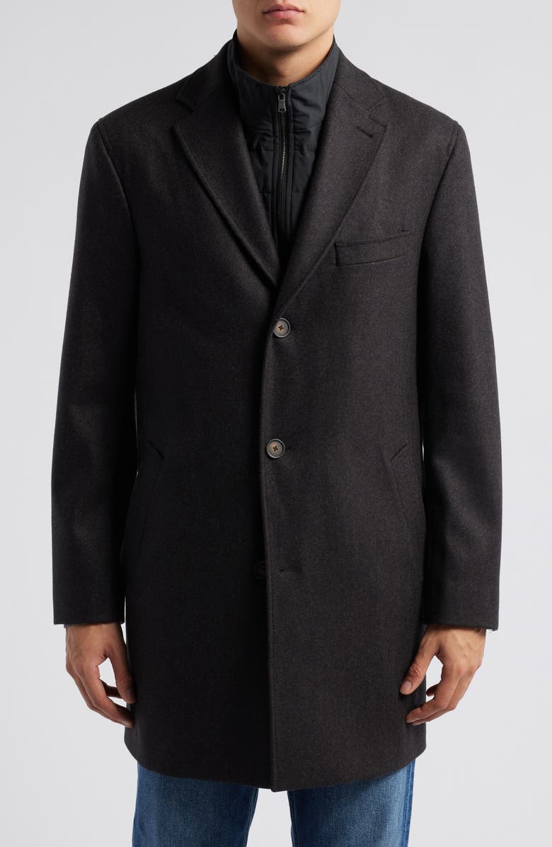 Jack Victor Delroy Wool Topcoat with Removable Bib, Main, color,