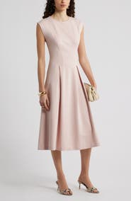 Nordstrom Pleated Cap Sleeve Ponte Dress