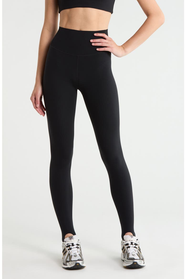 River High Waist Airweight Stirrup Leggings, Main, color, BLACK