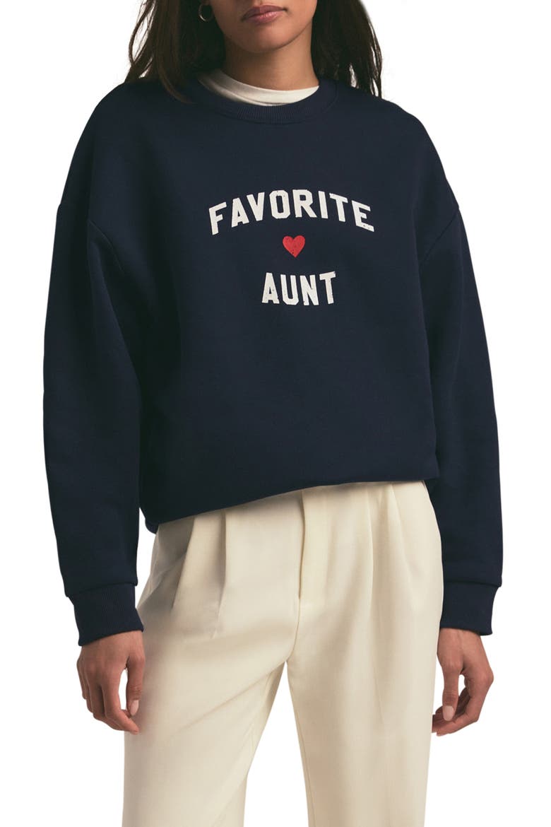 The Favorite Aunt Graphic Sweatshirt, Main, color, NAVY