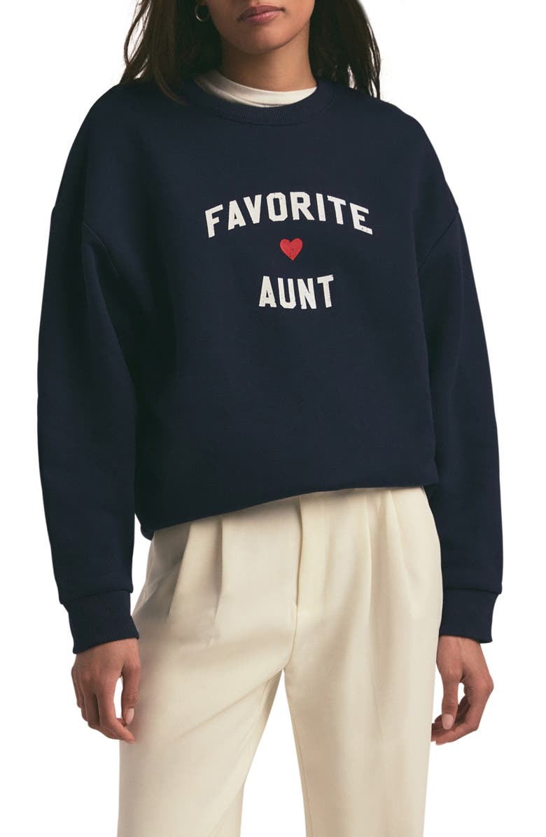 Favorite Daughter The Favorite Aunt Graphic Sweatshirt, Main, color, Navy
