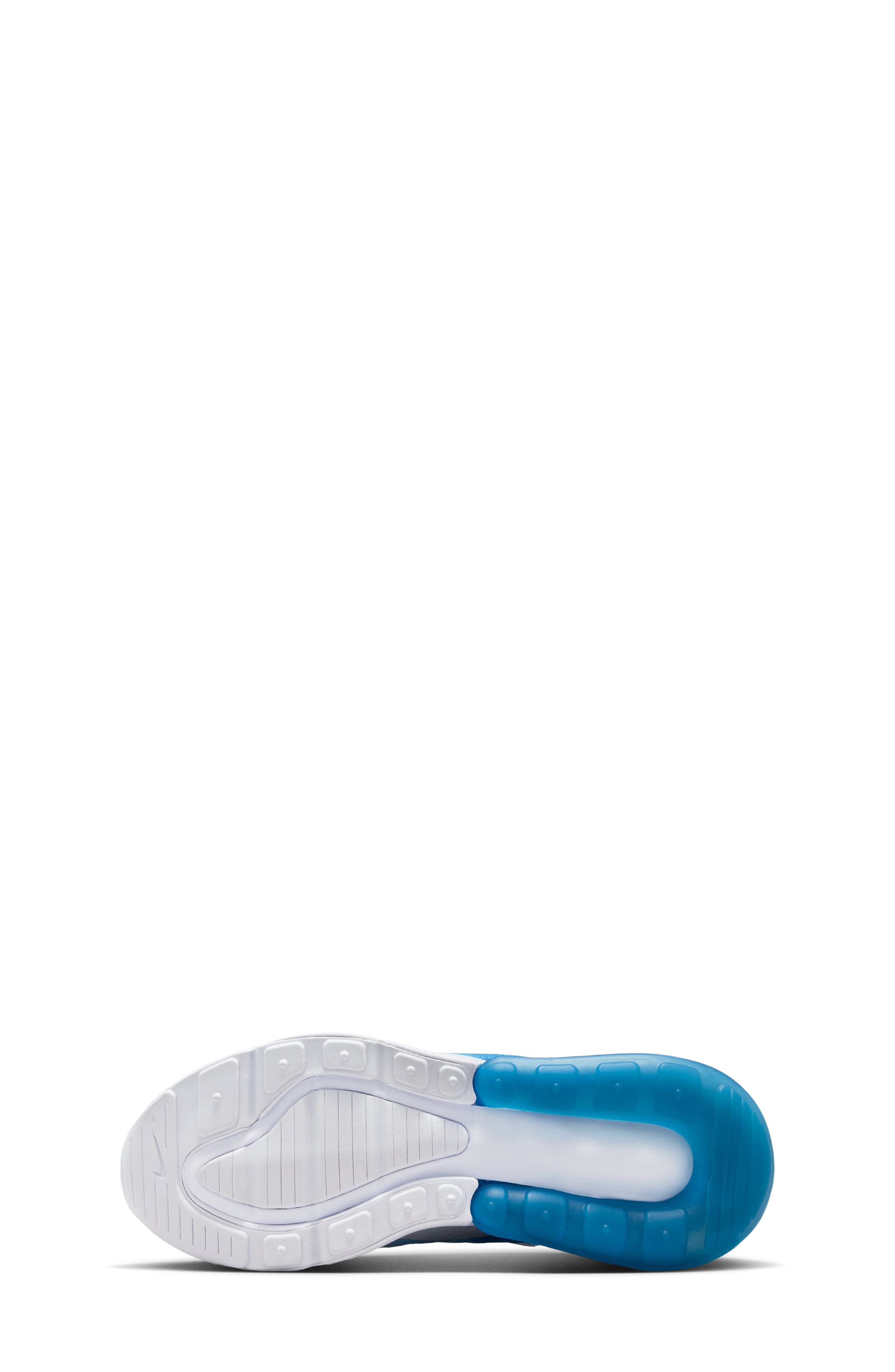 Kids' Air Max 270 Sneaker, Alternate, color, OFF WHITE/ COURT BLUE