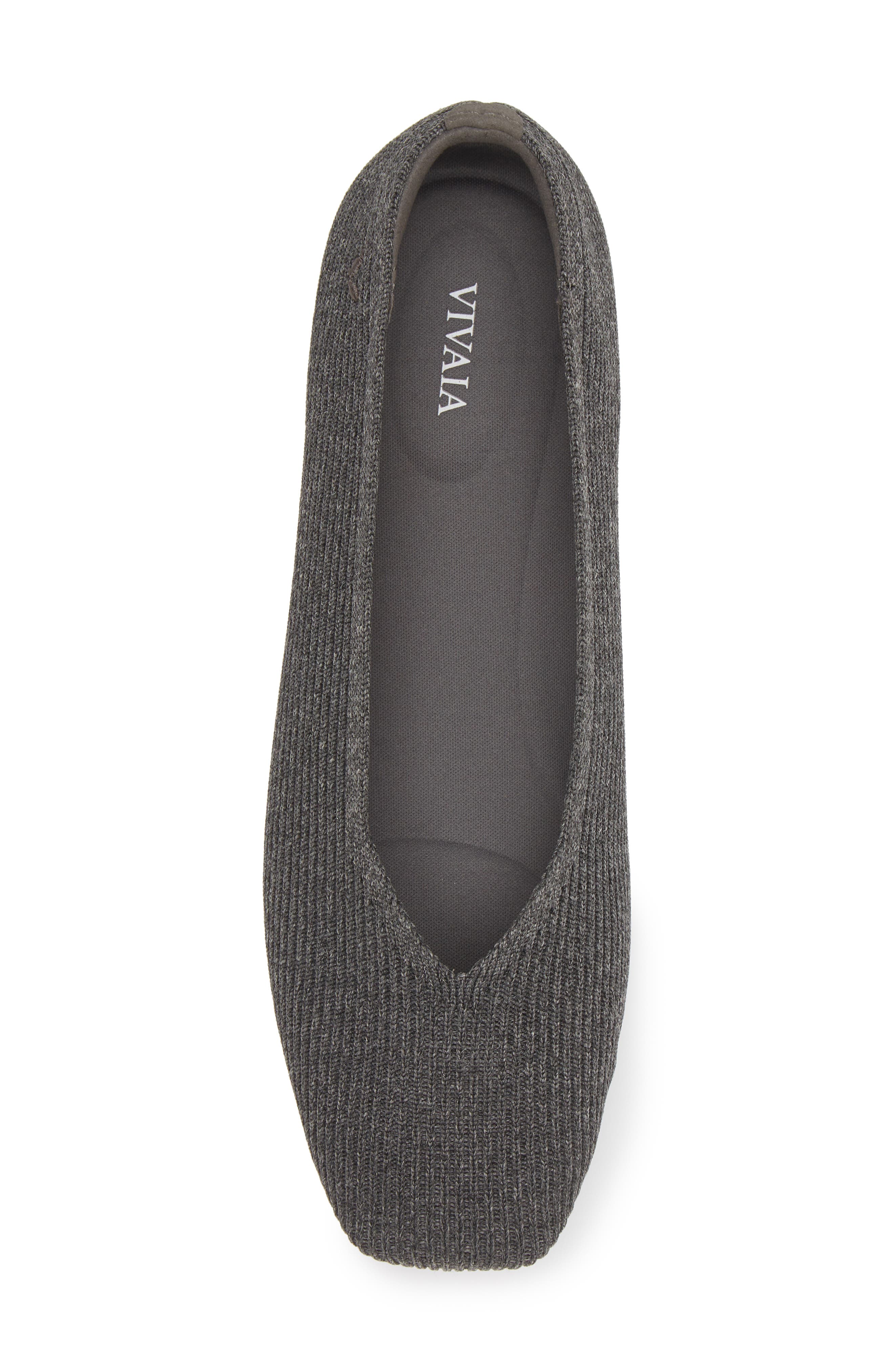 Square-Toe V-Cut Flats, Alternate, color, RICH GREY