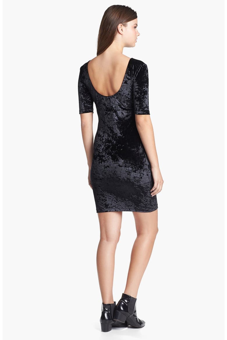 Frenchi® Velour Body-Con Dress, Alternate, color, BLACK
