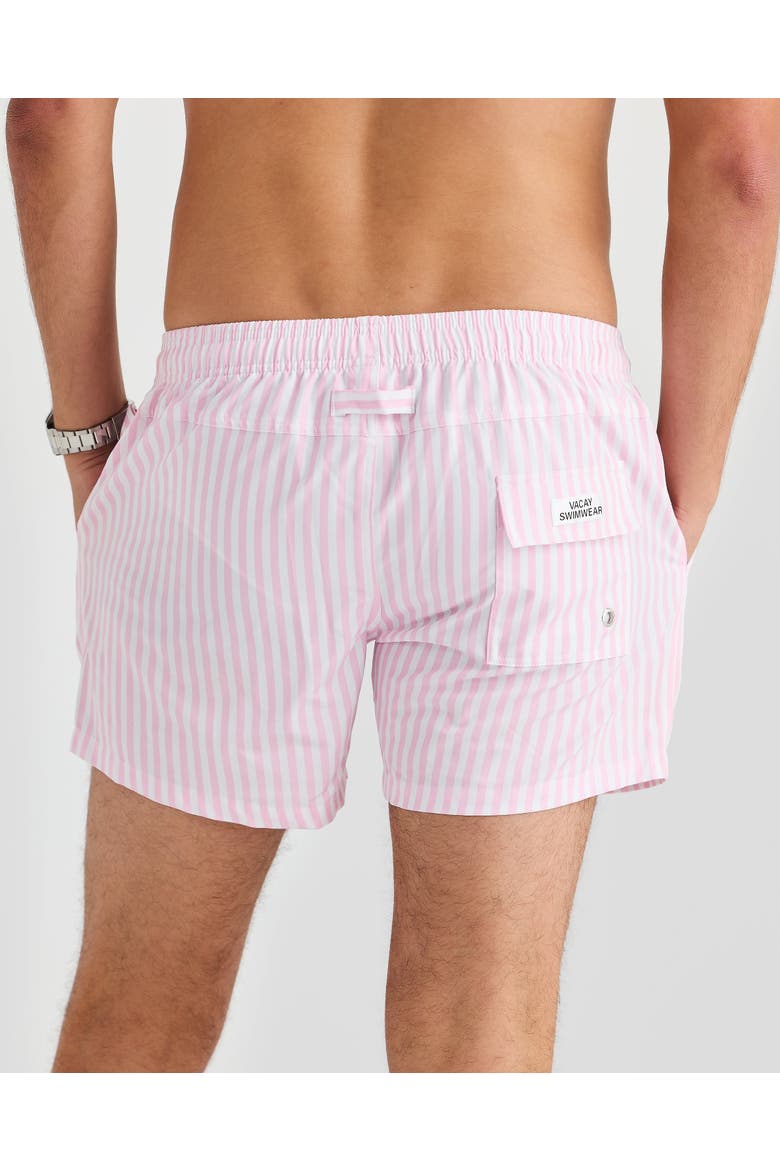Hvar Stretch Swim Short, Alternate, color, Pink Pin Stripe