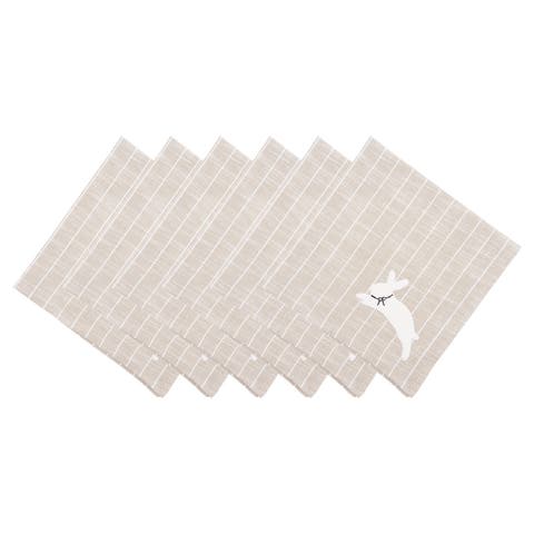 White Bunny Hop Stripe Napkin Set of 6
