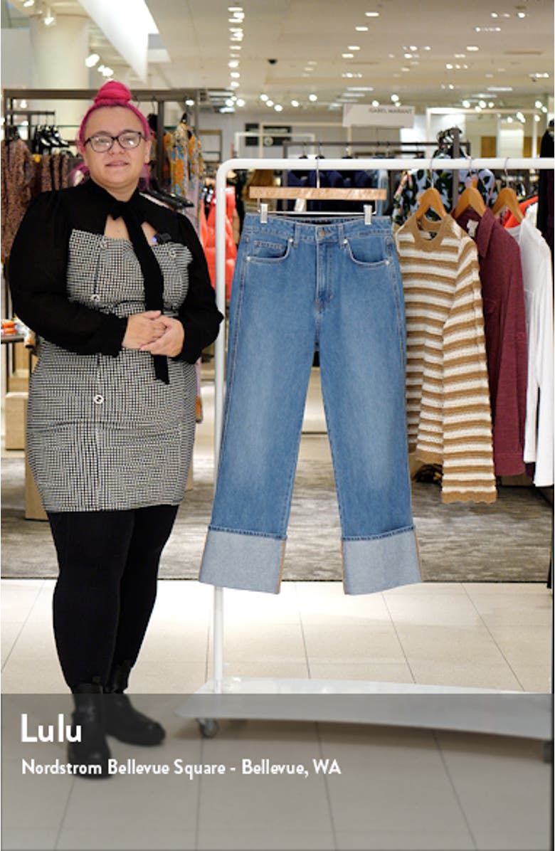 Dylan Cuffed High Waist Relaxed Straight Leg Jeans, sales video thumbnail