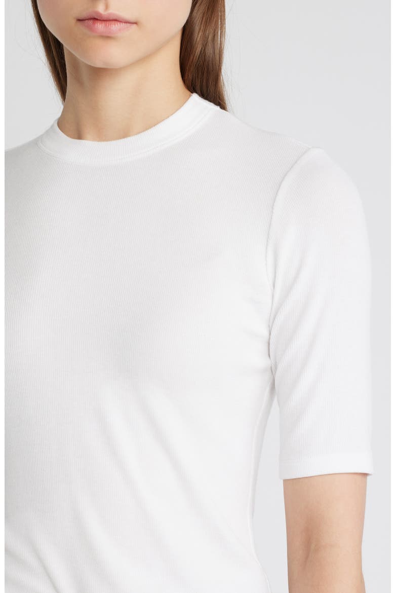 Rib Crewneck T-Shirt, Alternate, color, WHITE