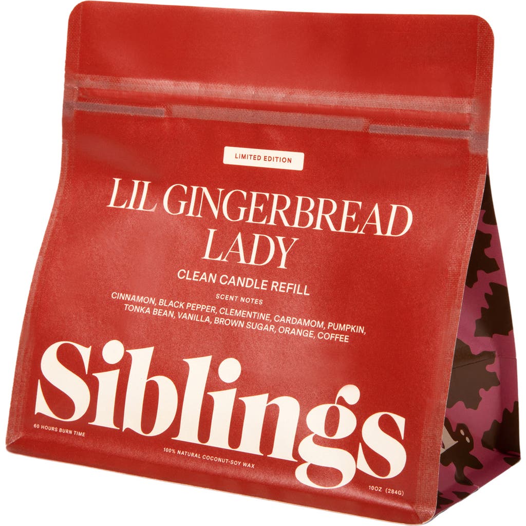 Siblings Lil Gingerbread Lady Candle Refill In Red