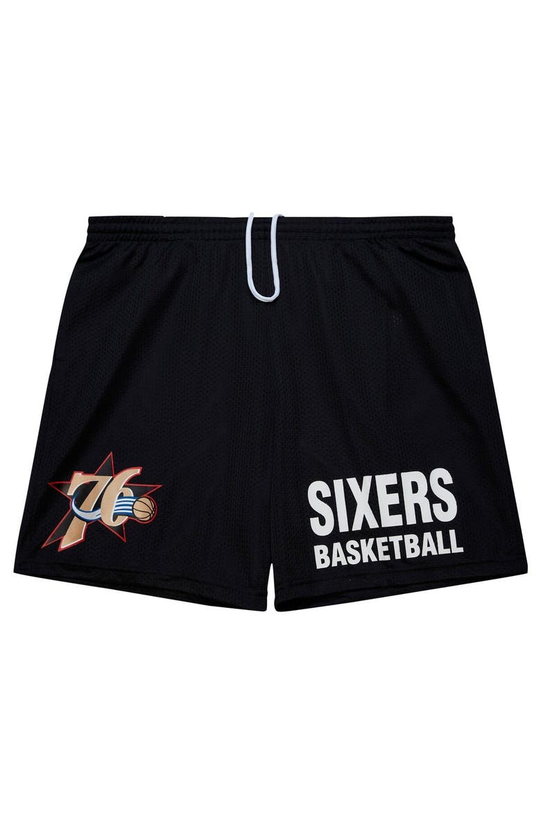 Mitchell & Ness Men's Mitchell & Ness Black Philadelphia 76ers Hardwood Classics Gameday Mesh Shorts, Alternate, color, Black