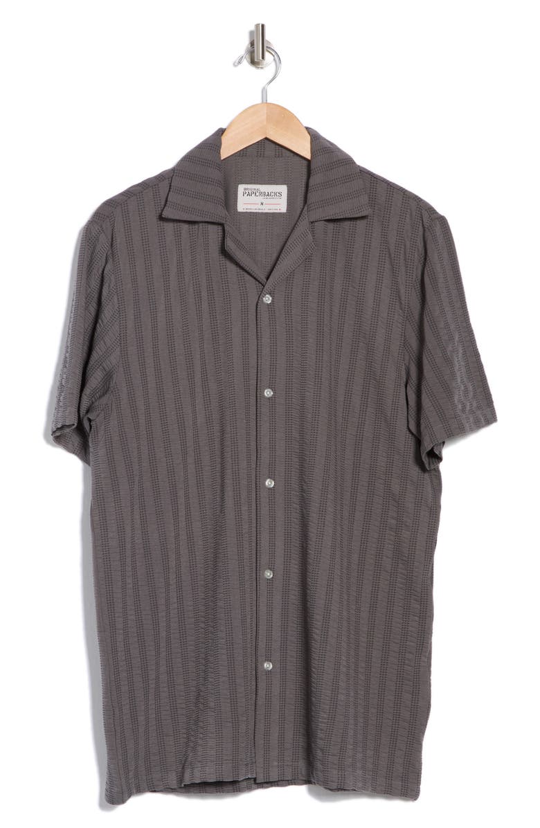 Original Paperbacks Seaside Stripe Camp Shirt, Alternate, color,