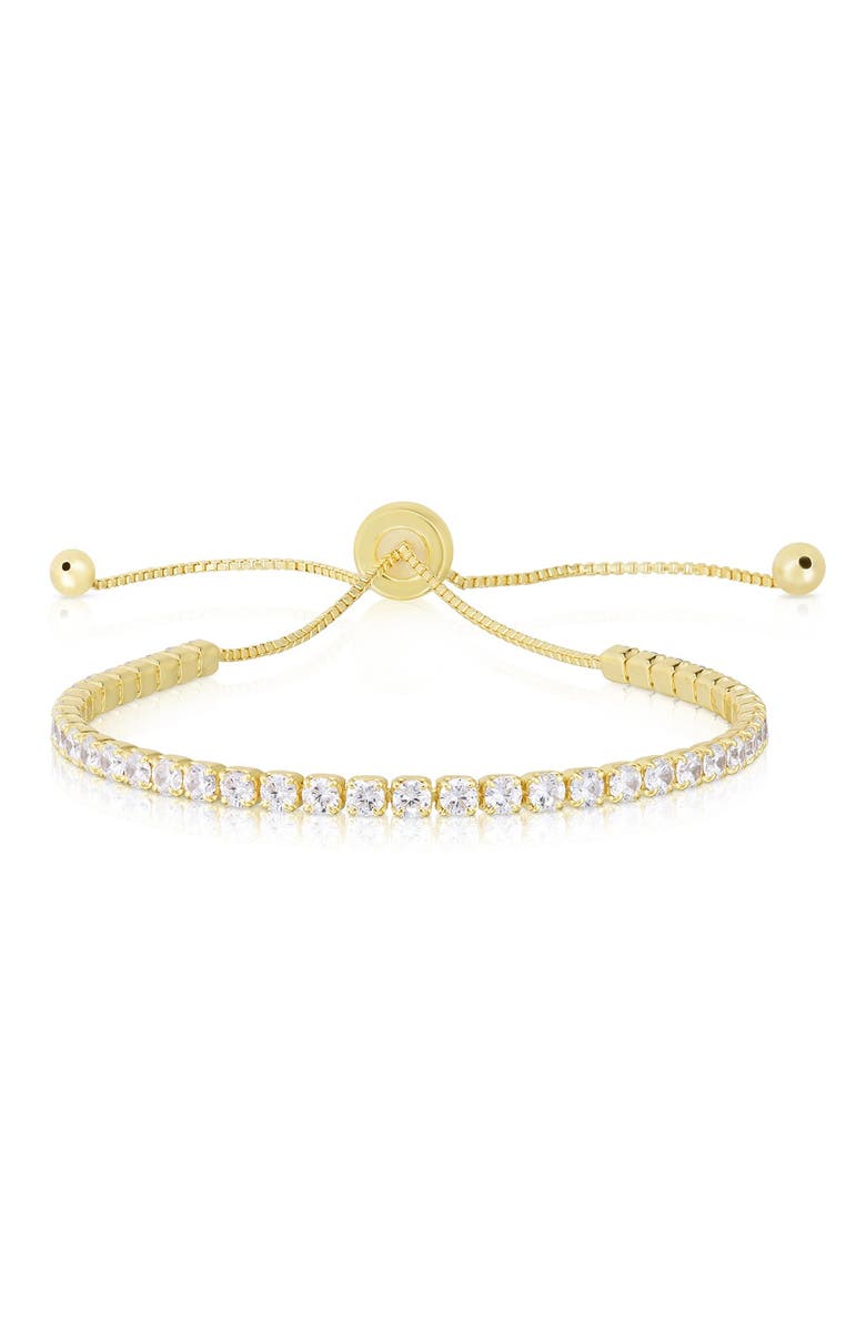 SPHERA MILANO 14K Yellow Gold Plated Sterling Silver CZ Tennis Bracelet, Main, color,