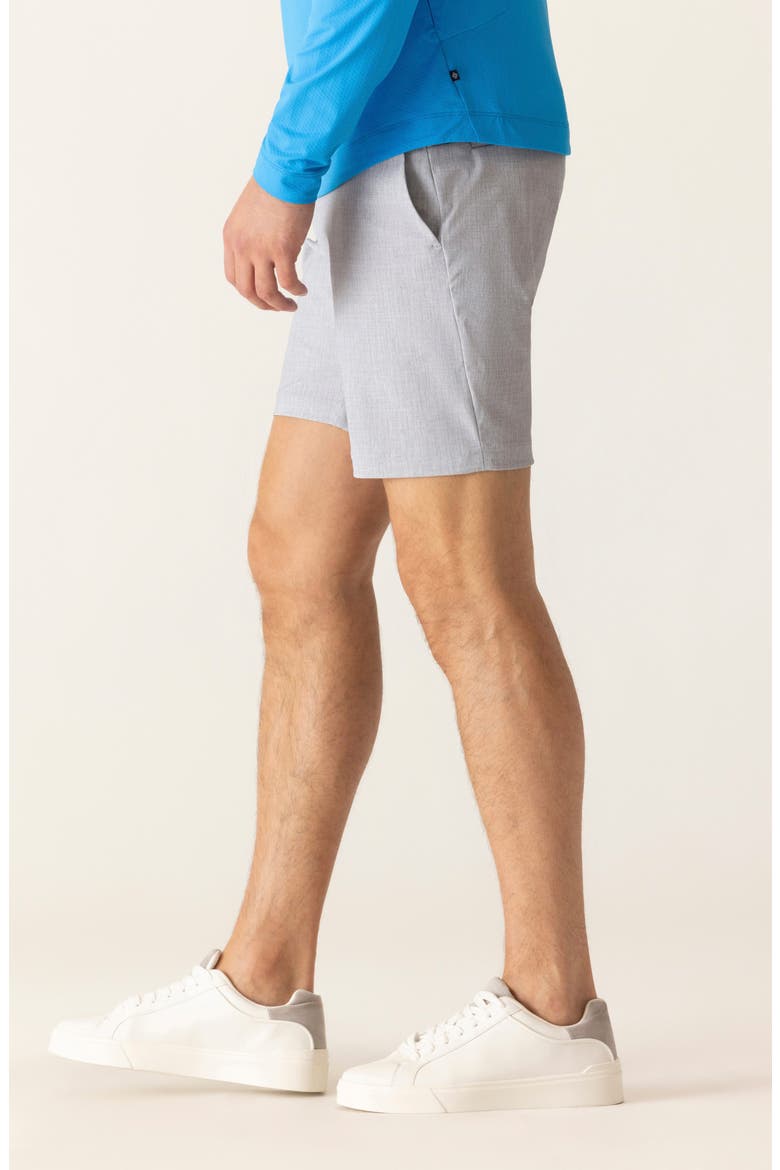 Galaxy 8.5-Inch Flat Front Knit Nylon Blend Bermuda Shorts, Alternate, color, SILVER