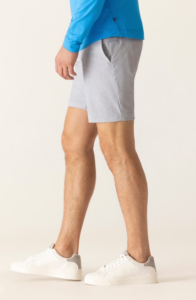 DEKE Galaxy 8.5-Inch Flat Front Knit Nylon Blend Bermuda Shorts, Alternate, color, Silver