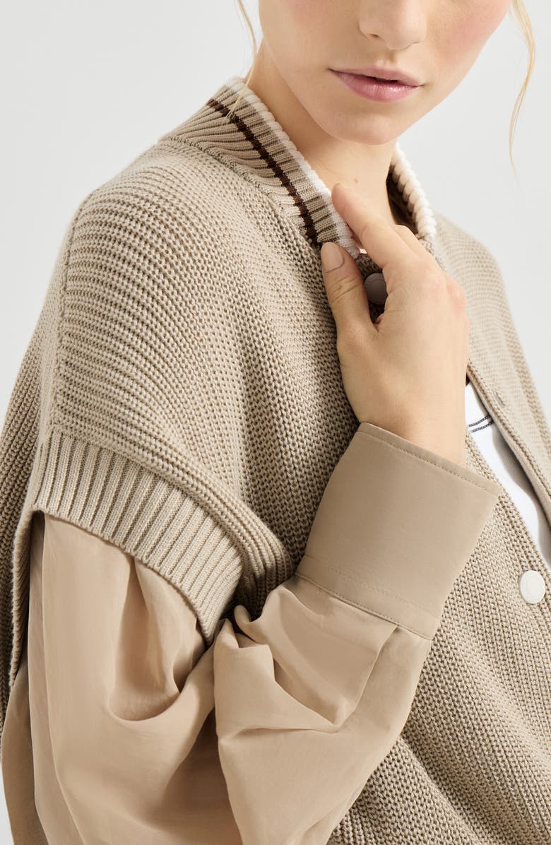 Brunello Cucinelli Cotton cardigan, Alternate, color, Beige
