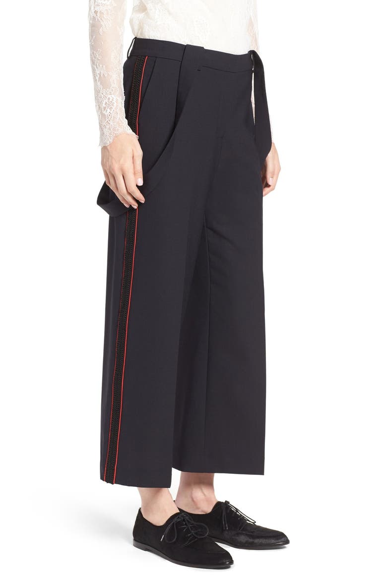 High Rise Crop Suspender Pants, Alternate, color, NAVY DARK