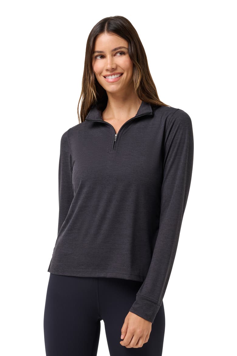 Skyloft Light Performance Quarter Zip Top, Alternate, color, HEATHER BLACK