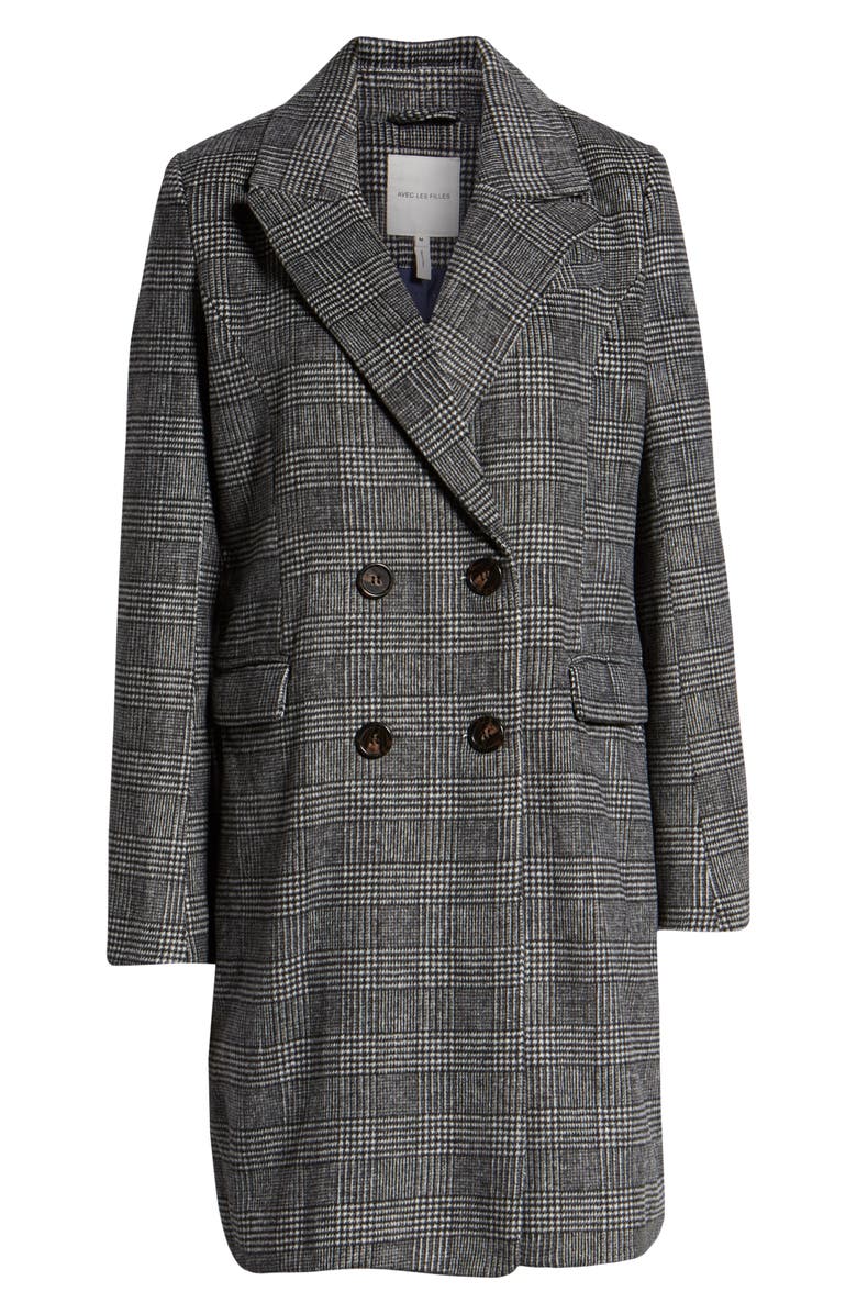 Avec Les Filles Plaid Coat, Alternate, color, 